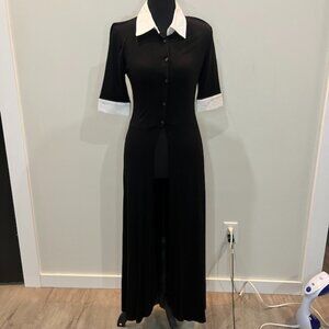 New York & Company Collard Top Maxi Length Women's Size Small Dark Academia Twee